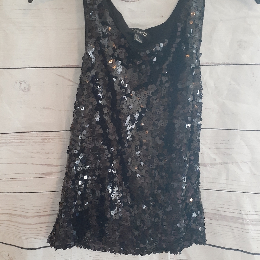 Black sequined tank